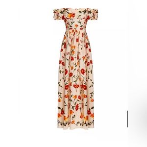 Agua Bendita off shoulder dress small espliego maxi dress nwt